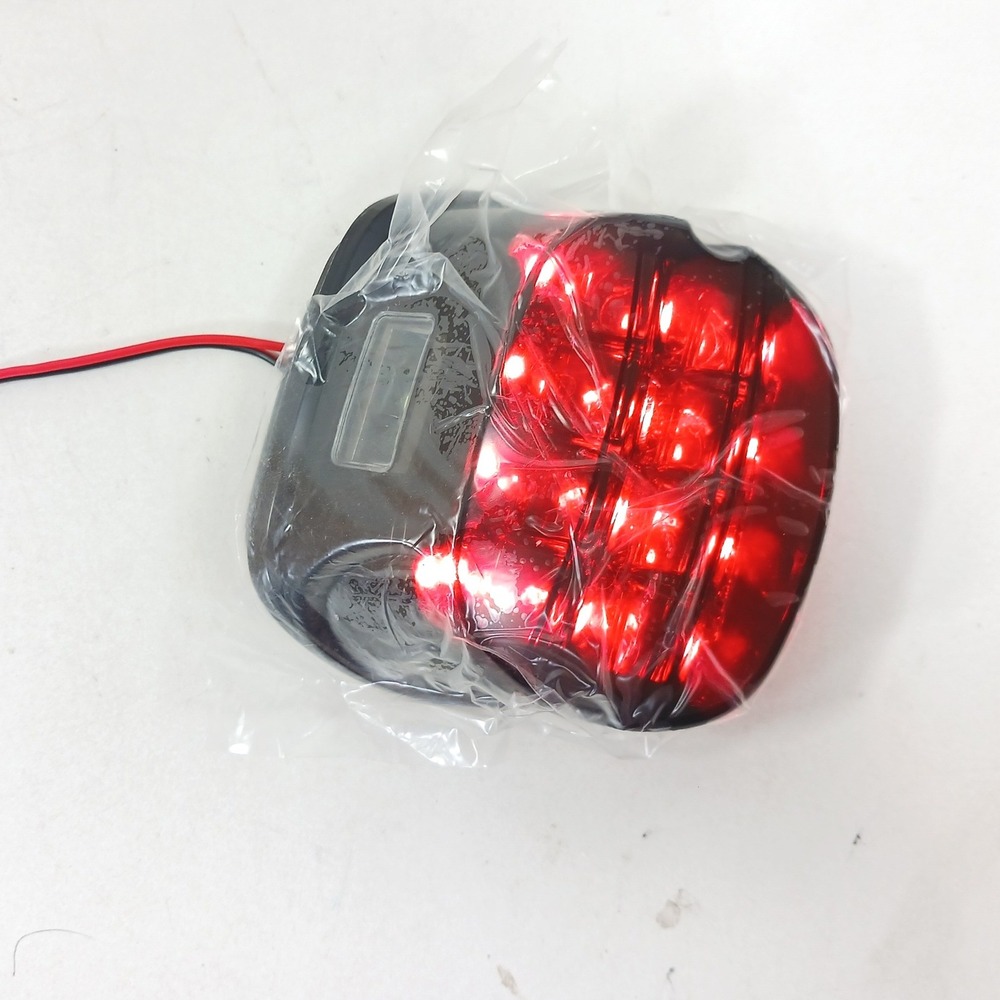 Motorcycle LED Smoked Tail Light Brake Lamp with License Plate Light Cruiser